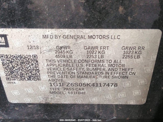 Chevrolet Bolt Ev Premier 2019 1G1FZ6S05K4117478 Image 10