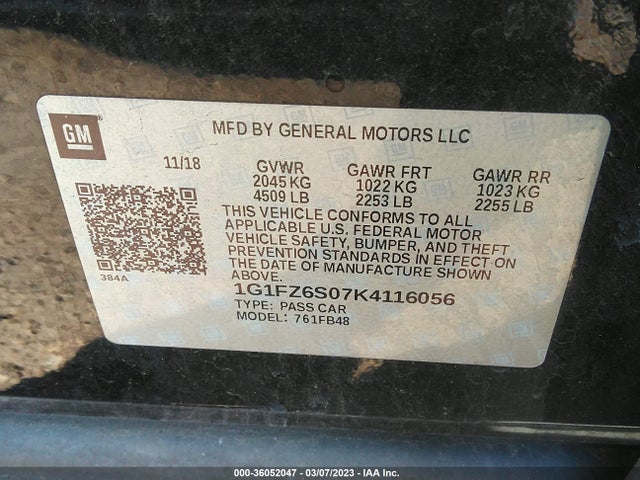 Chevrolet Bolt Ev Premier 2019 1G1FZ6S07K4116056 Image 10