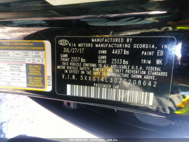 5XXGT4L30JG208642 KIA Optima Lx