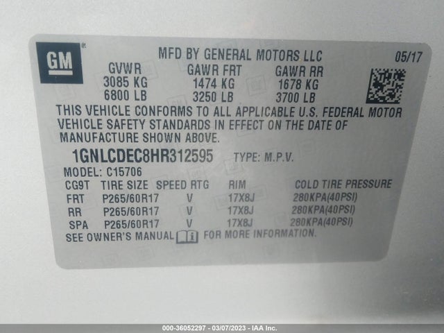 Chevrolet Tahoe Commercial 2017 1GNLCDEC8HR312595 Image 9