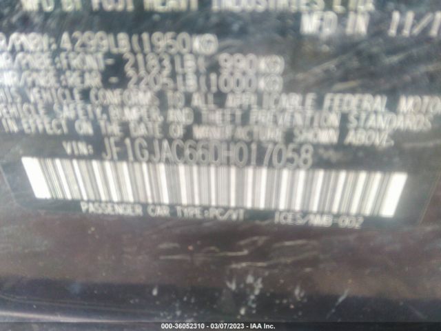 JF1GJAC66DH017058 Subaru Impreza Sedan Premium