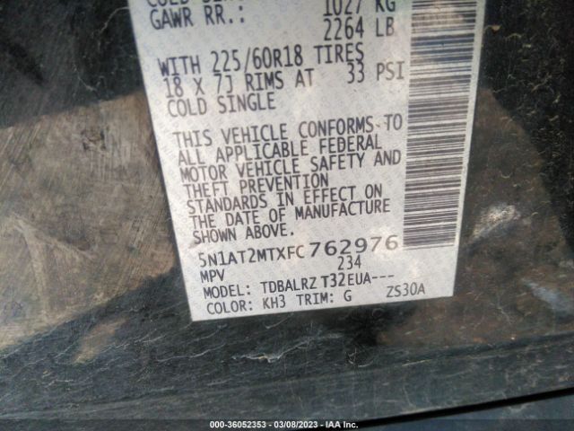 5N1AT2MTXFC762976 Nissan Rogue Sl