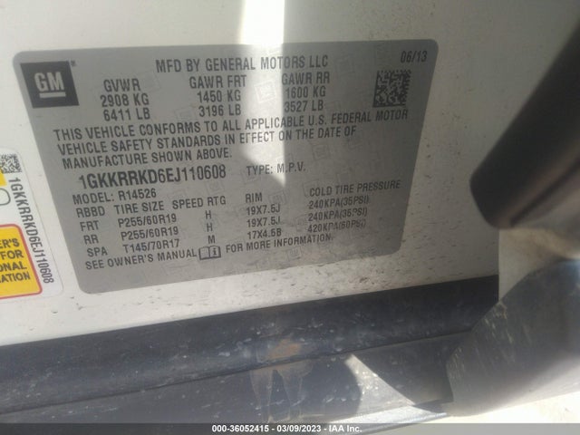 GMC ACADIA SLT 2014 1GKKRRKD6EJ110608 Image 9