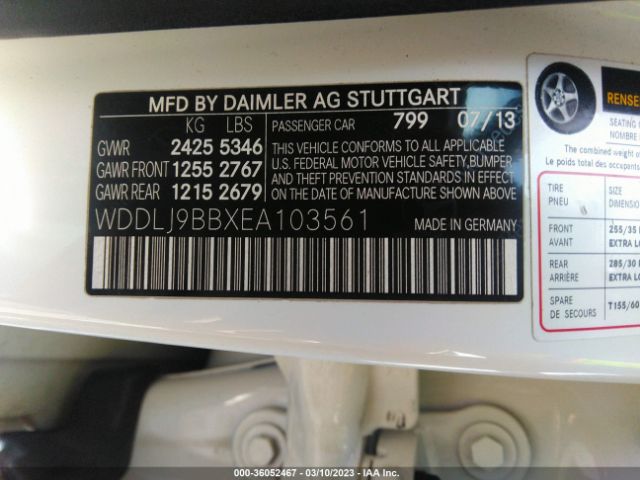 WDDLJ9BBXEA103561 Mercedes-Benz Cls-class Cls 550
