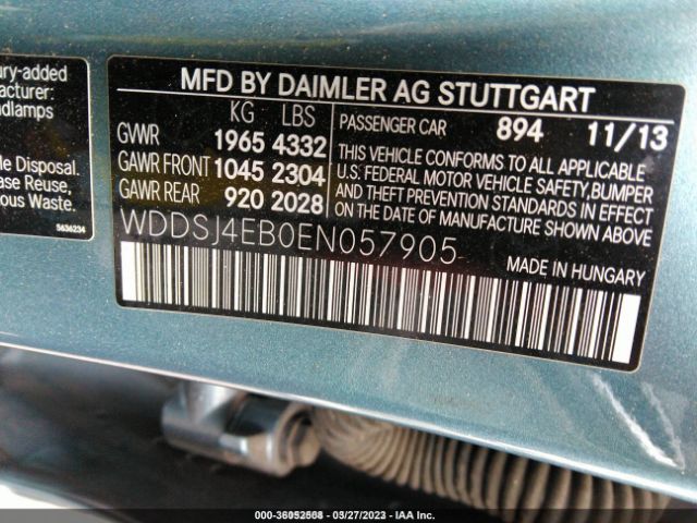 WDDSJ4EB0EN057905 Mercedes-Benz Cla-class Cla 250