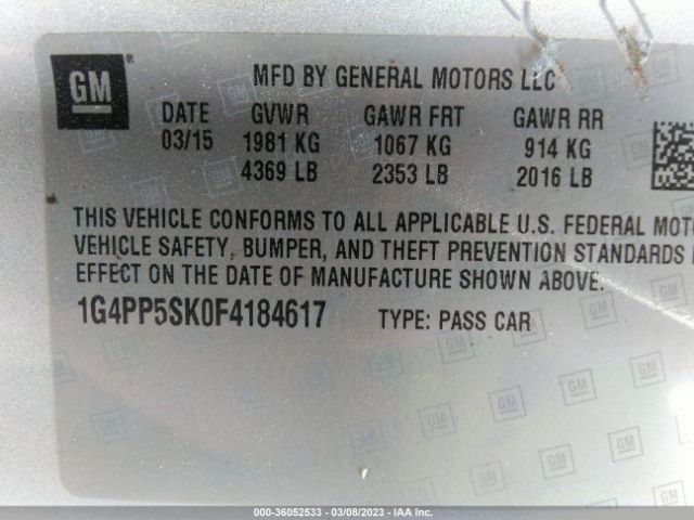 1G4PP5SK0F4184617 Buick Verano