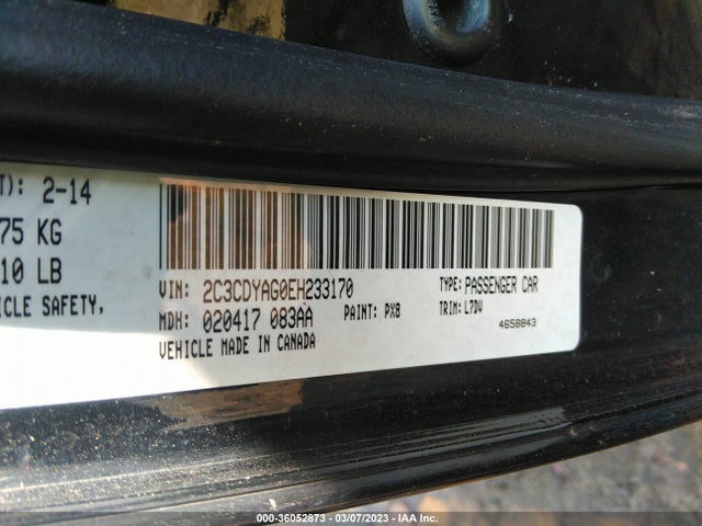 Dodge Challenger Sxt 2014 2C3CDYAG0EH233170 Image 9