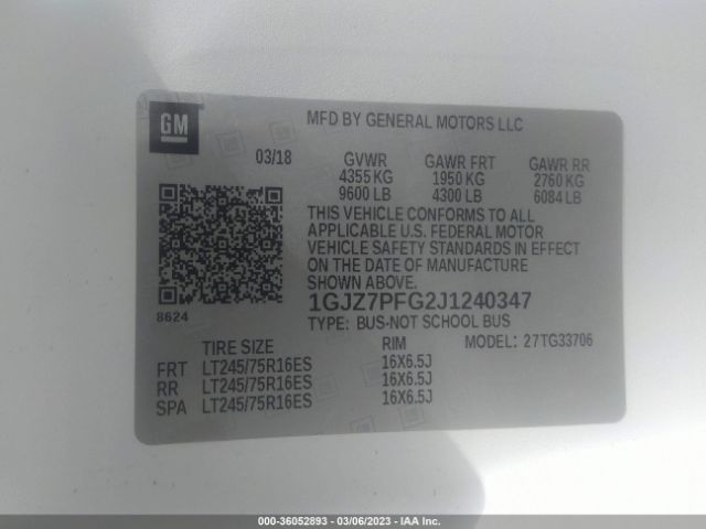 1GJZ7PFG2J1240347 GMC Savana Passenger Lt
