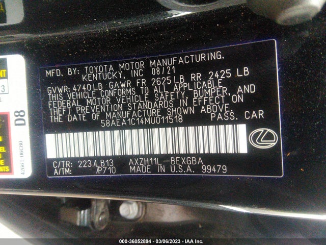 58AEA1C14MU011518 Lexus Es Es 300h Luxury
