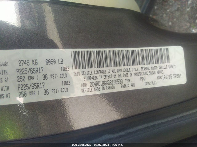 2C4RC1BGXGR186533 Chrysler Town & Country Touring