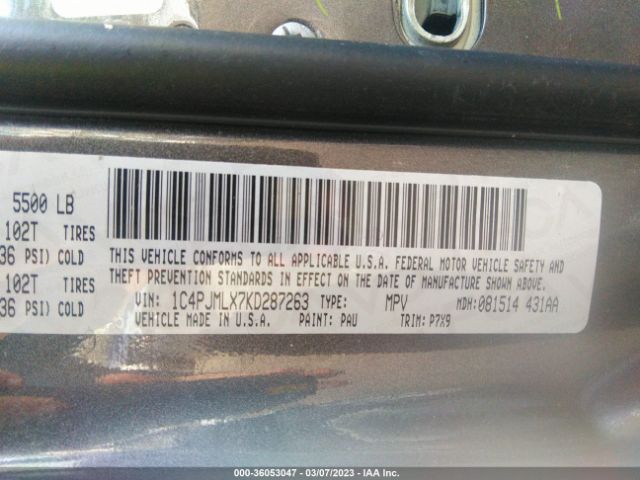 1C4PJMLX7KD287263 Jeep Cherokee Latitude Plus