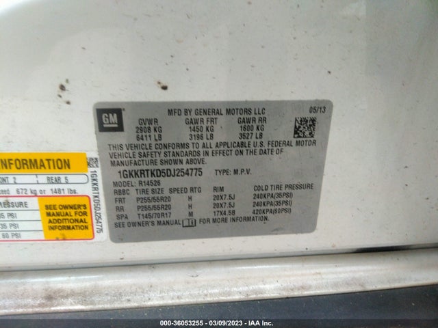 GMC Acadia Denali 2013 1GKKRTKD5DJ254775 Image 10