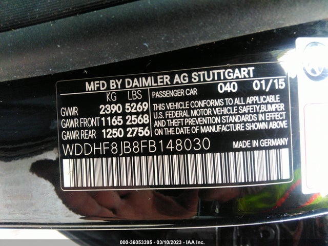 WDDHF8JB8FB148030 Mercedes-Benz E-class E 350