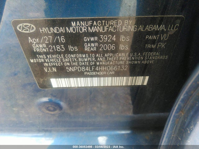Hyundai ELANTRA SE 2017 5NPD84LF4HH066132 Image 9