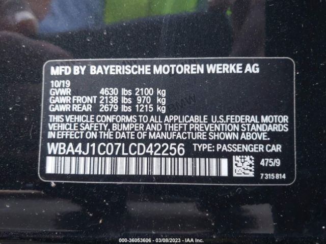 WBA4J1C07LCD42256 BMW 4 Series 430i