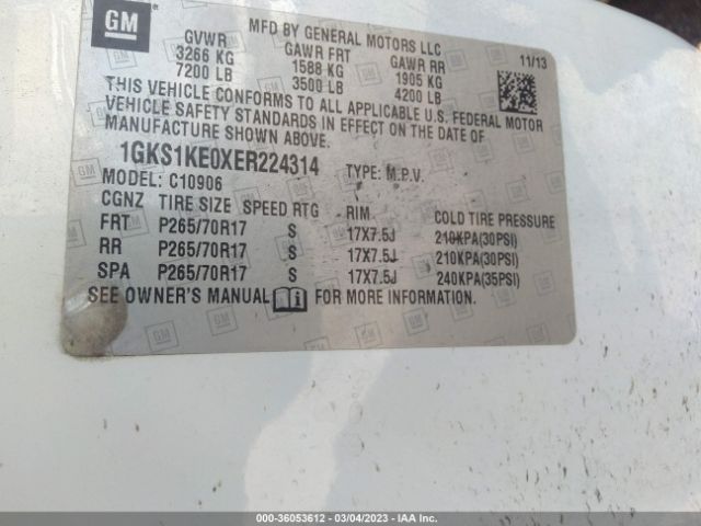 1GKS1KE0XER224314 GMC Yukon Xl Slt