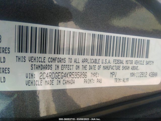 2C4RDGEG4KR595096 Dodge Grand Caravan Gt