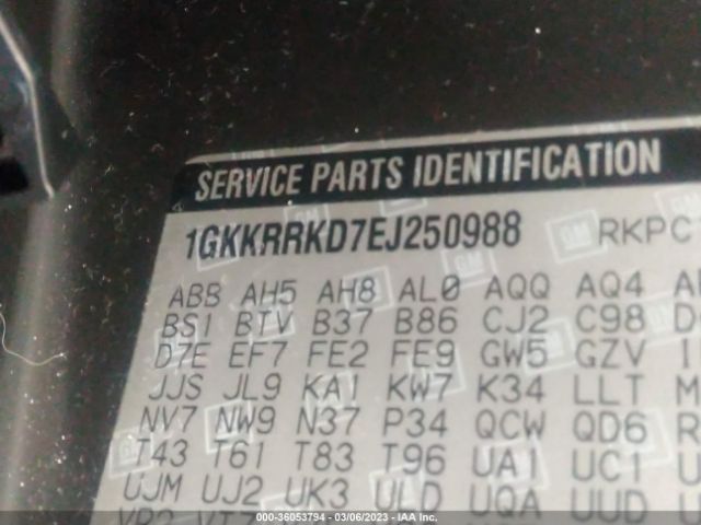 1GKKRRKD7EJ250988 GMC ACADIA SLT
