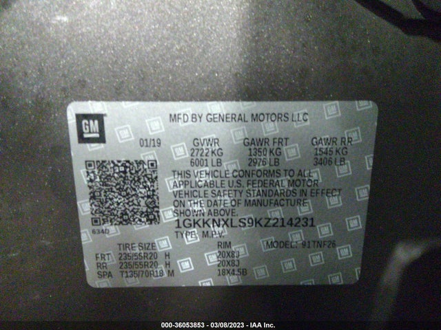 GMC Acadia Denali 2019 1GKKNXLS9KZ214231 Image 9