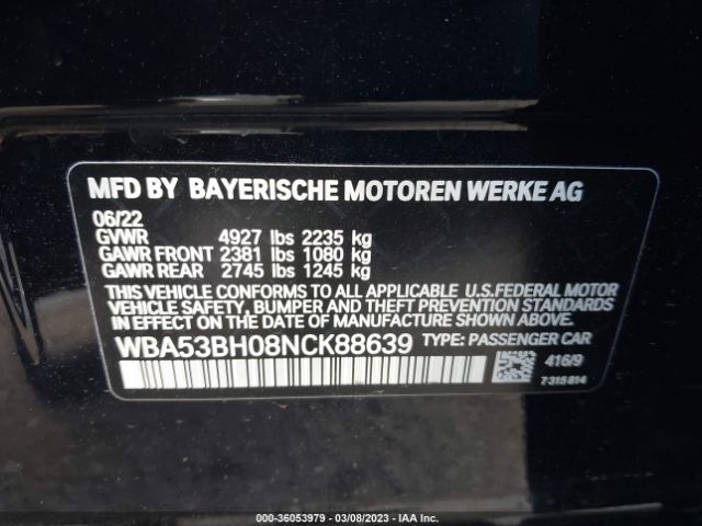 WBA53BH08NCK88639 BMW 5 Series 530i