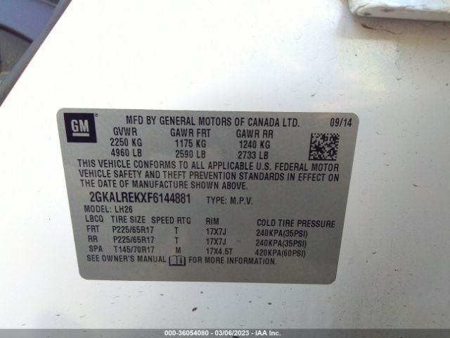 2GKALREKXF6144881 GMC Terrain Sle