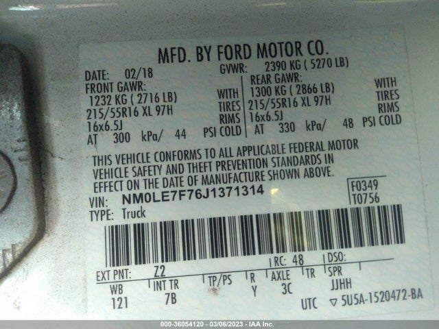 Ford Transit Connect Van Xlt 2018 NM0LE7F76J1371314 Image 9
