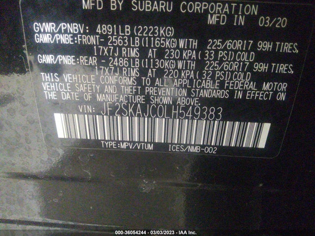 Subaru Forester Premium 2020 JF2SKAJC0LH549383 Image 9