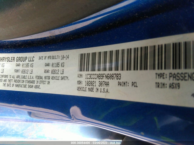 2015 Chrysler 200, VIN: 1C3CCCAB9FN608783
