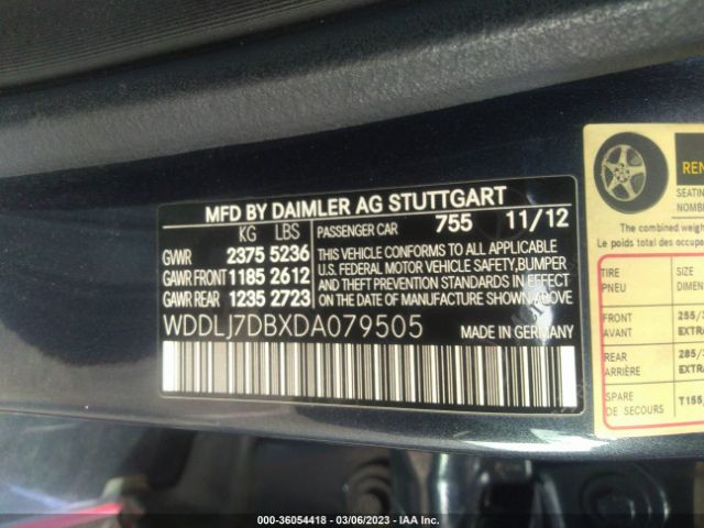 WDDLJ7DBXDA079505 Mercedes-Benz Cls-class Cls 550