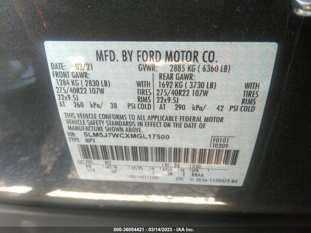 2021 Lincoln Aviator, VIN: 5LM5J7WCXMGL17500