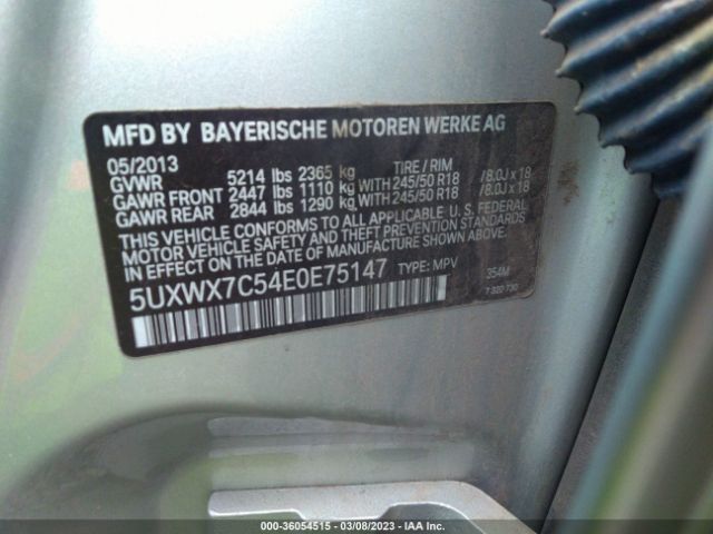 5UXWX7C54E0E75147 BMW X3 Xdrive35i