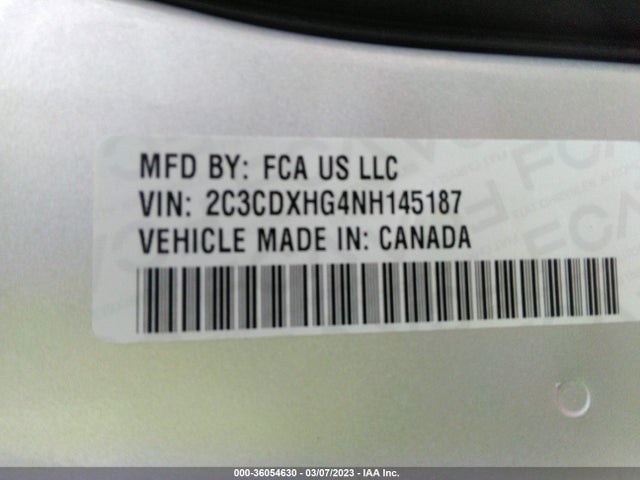 2022 Dodge Charger, VIN: 2C3CDXHG4NH145187
