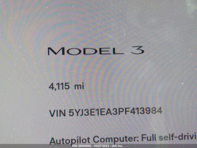 5YJ3E1EA3PF413984 Tesla MODEL 3