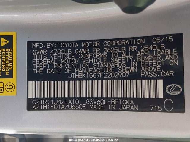 Lexus ES 350 2015 JTHBK1GG7F2202907 Image 11