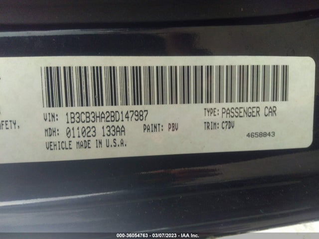 Dodge Caliber Mainstreet 2011 1B3CB3HA2BD147987 Image 9