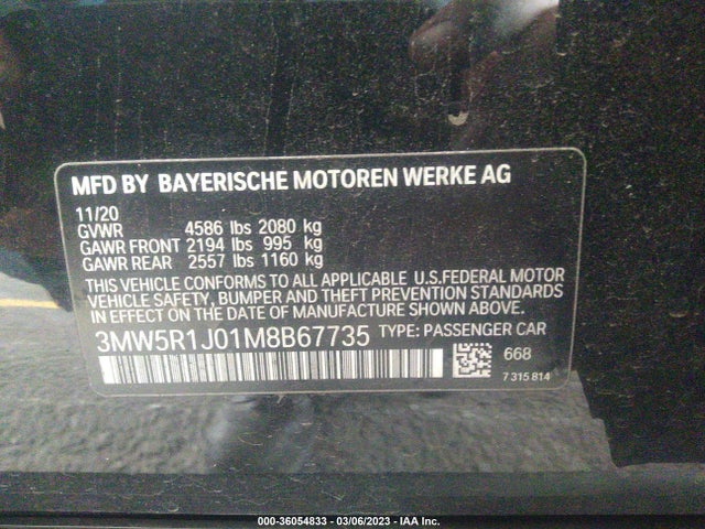 BMW 3 Series 330i 2021 3MW5R1J01M8B67735 Image 9
