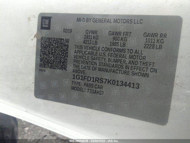 Chevrolet Camaro 2lt 2019 1G1FD1RS7K0134413 Image 10