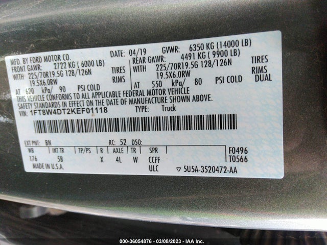 2019 Ford F-450, VIN: 1FT8W4DT2KEF01118