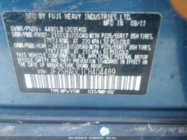 JF2SHADC1CH404489 Subaru Forester 2.5x Premium