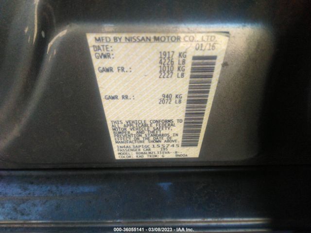 1N4AL3AP1GC155745 Nissan Altima 2.5 Sv
