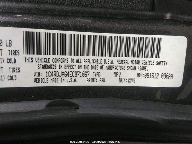 Dodge Durango Sxt 2014 1C4RDJAG4EC971067 Image 9
