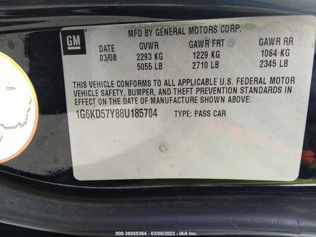 1G6KD57Y88U185704 Cadillac Dts W/1sc