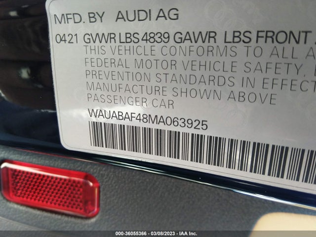 2021 Audi A4, VIN: WAUABAF48MA063925