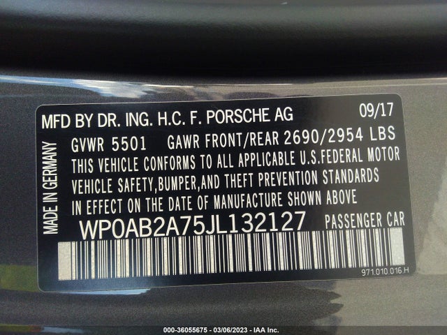 WP0AB2A75JL132127 Porsche Panamera 4s