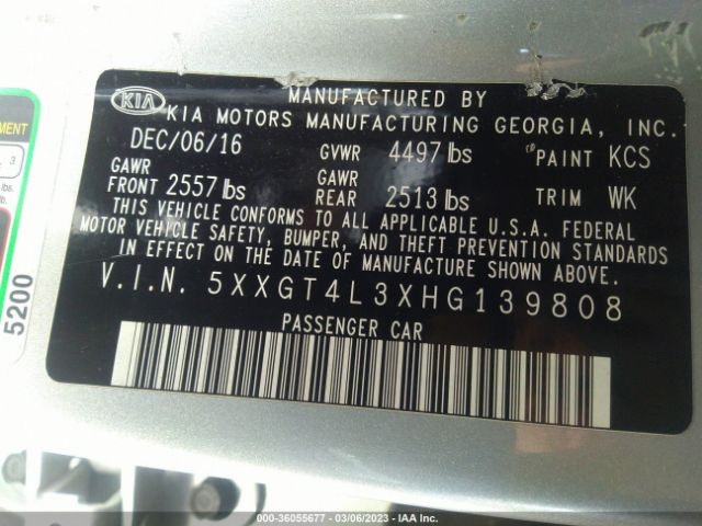5XXGT4L3XHG139808 KIA Optima Lx