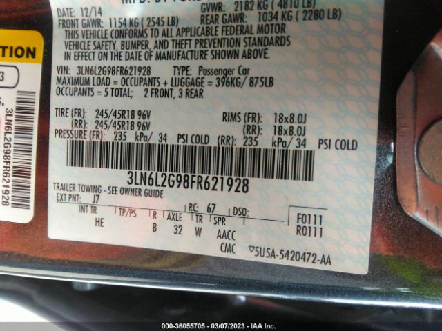 3LN6L2G98FR621928 Lincoln MKZ