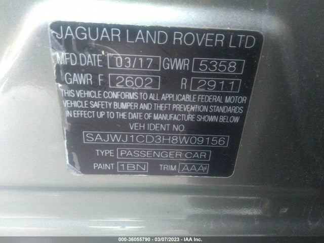 2017 Jaguar XJ, VIN: SAJWJ1CD3H8W09156