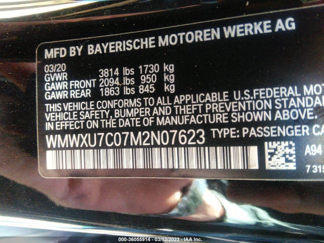 2021 Mini Hardtop, VIN: WMWXU7C07M2N07623