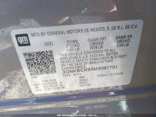 Chevrolet Blazer Lt 2021 3GNKBCRS5MS587701 Image 9