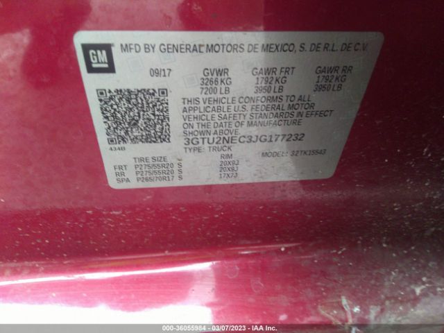 3GTU2NEC3JG177232 GMC Sierra 1500 Slt